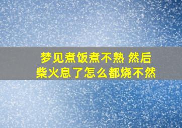 梦见煮饭煮不熟 然后柴火息了怎么都烧不然